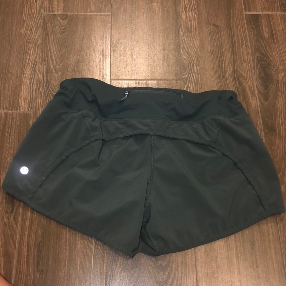Size 6 lululemon olive green shorts